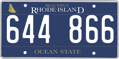 RI license plate 644866
