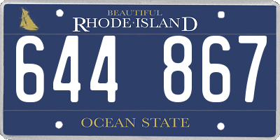 RI license plate 644867
