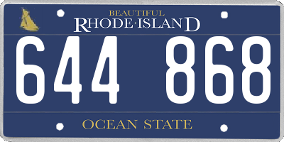 RI license plate 644868