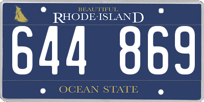 RI license plate 644869