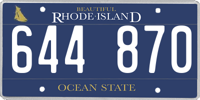 RI license plate 644870