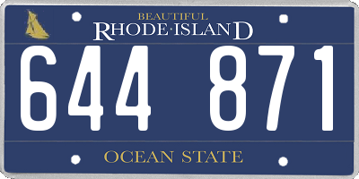 RI license plate 644871