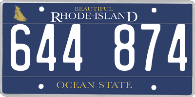 RI license plate 644874