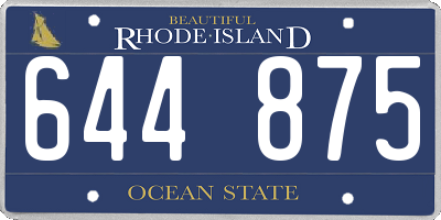 RI license plate 644875
