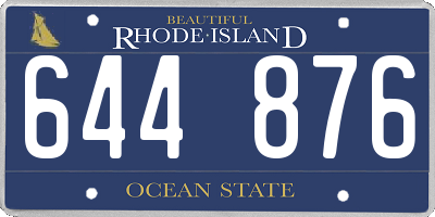 RI license plate 644876