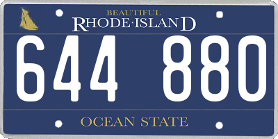RI license plate 644880