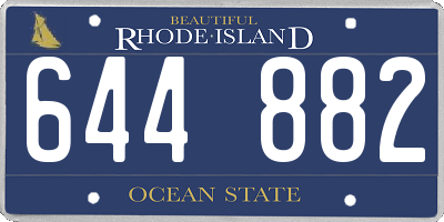 RI license plate 644882