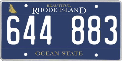 RI license plate 644883