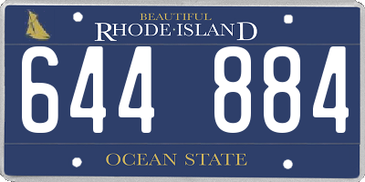 RI license plate 644884