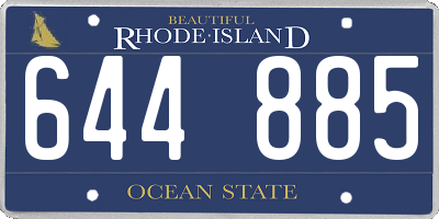RI license plate 644885