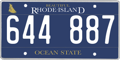 RI license plate 644887