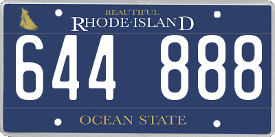 RI license plate 644888