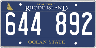 RI license plate 644892
