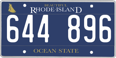RI license plate 644896