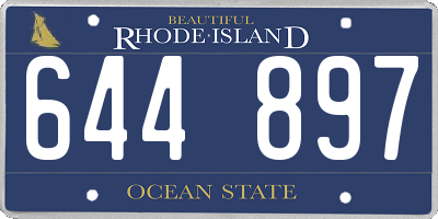 RI license plate 644897