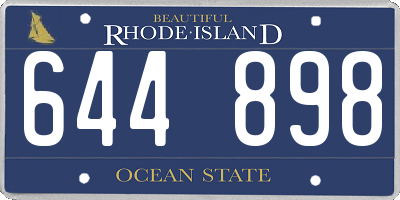 RI license plate 644898