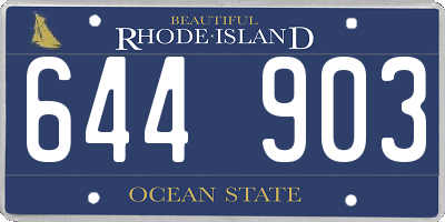 RI license plate 644903
