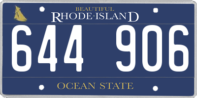 RI license plate 644906