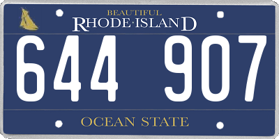 RI license plate 644907