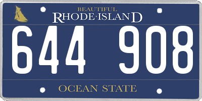 RI license plate 644908