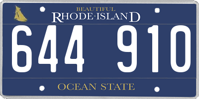 RI license plate 644910