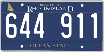 RI license plate 644911