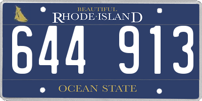 RI license plate 644913