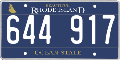 RI license plate 644917