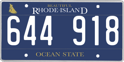 RI license plate 644918