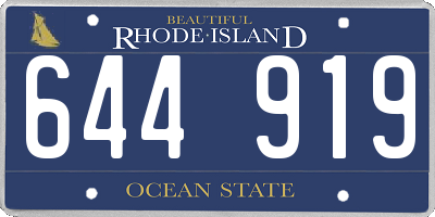 RI license plate 644919
