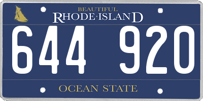 RI license plate 644920