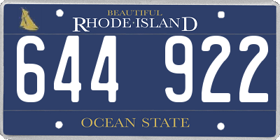 RI license plate 644922