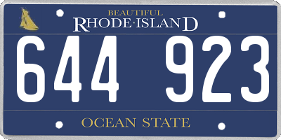 RI license plate 644923