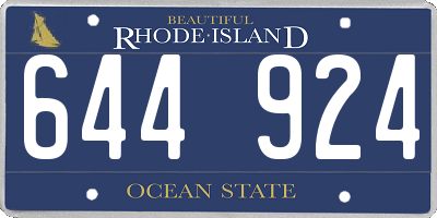 RI license plate 644924
