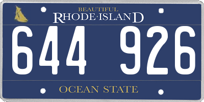 RI license plate 644926