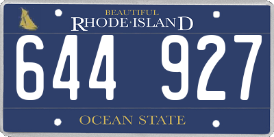RI license plate 644927