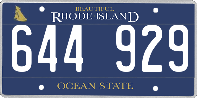 RI license plate 644929