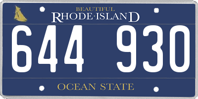 RI license plate 644930