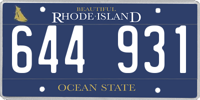 RI license plate 644931