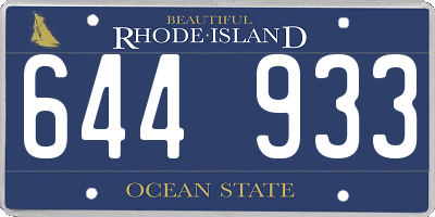 RI license plate 644933