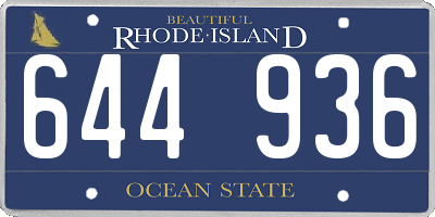 RI license plate 644936