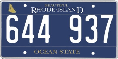 RI license plate 644937
