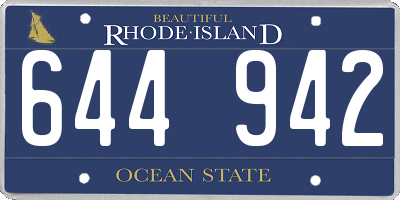RI license plate 644942