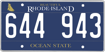 RI license plate 644943