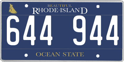 RI license plate 644944