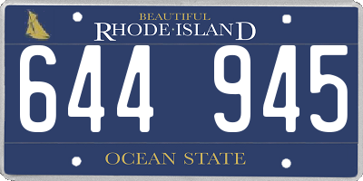 RI license plate 644945