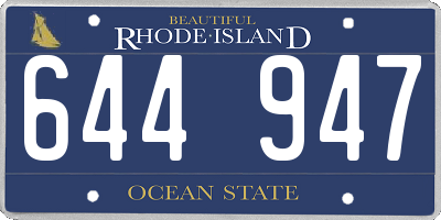 RI license plate 644947