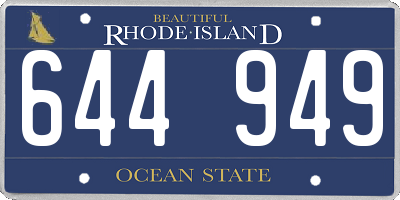 RI license plate 644949
