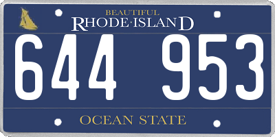 RI license plate 644953