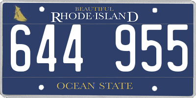 RI license plate 644955